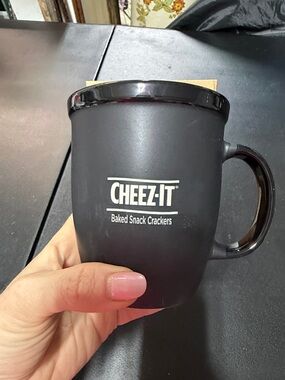 Black Ceramic Coffee Mug - Branded Snack Crackers Logo